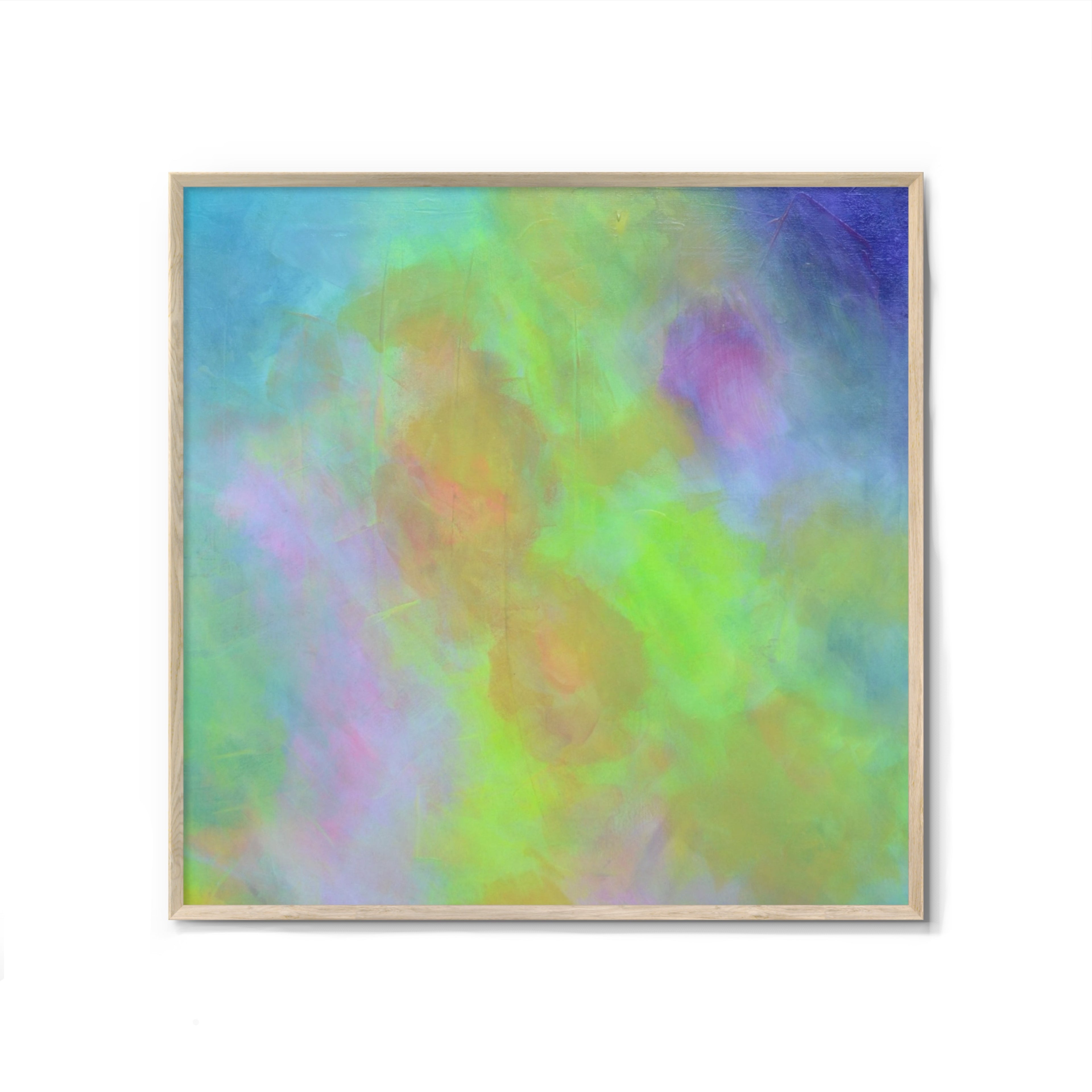 Original abstract painting Lemonade by Mireia Nox in yellow tones